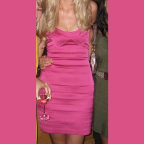 BCBG Pink tiered halter midi dress, 6 - Picture 1 of 4